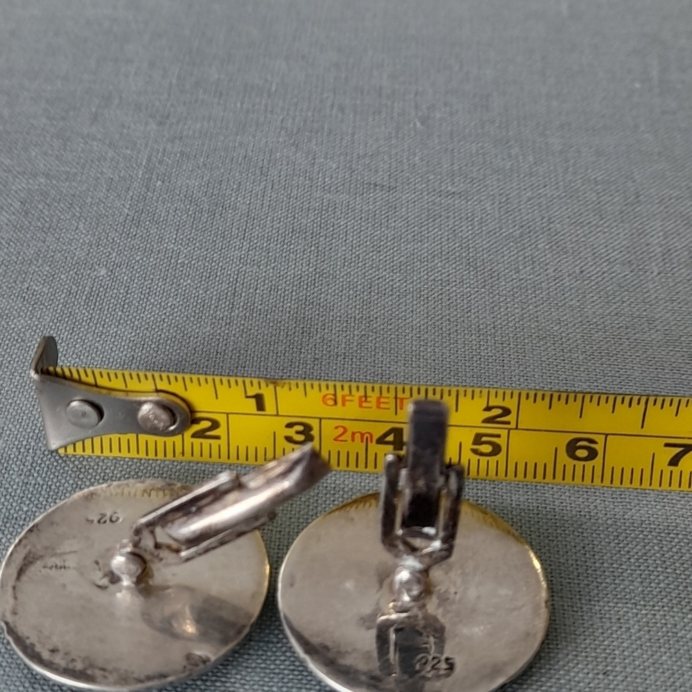 925 Sterling Silver Calendar Cufflinks Mexico - Picture 6 of 8